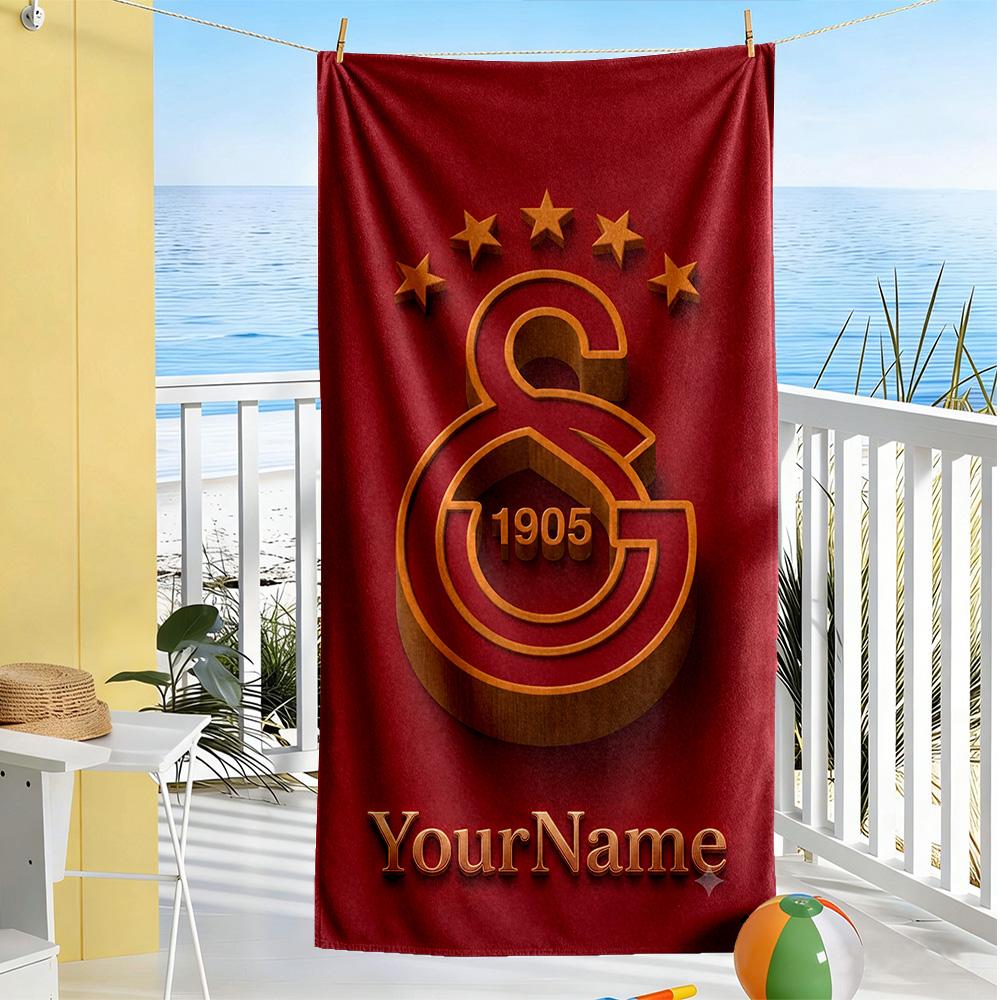 Galatasaray Customize Text Beach Towel High Absorbency & Quick-Dry Suitable for Sports Travel Swimming Yoga Bathroom Beach And Pool