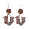 Bohemian Retro Ethnic Geometric Wooden Earrings: European & American Style, Fashionably Unique
