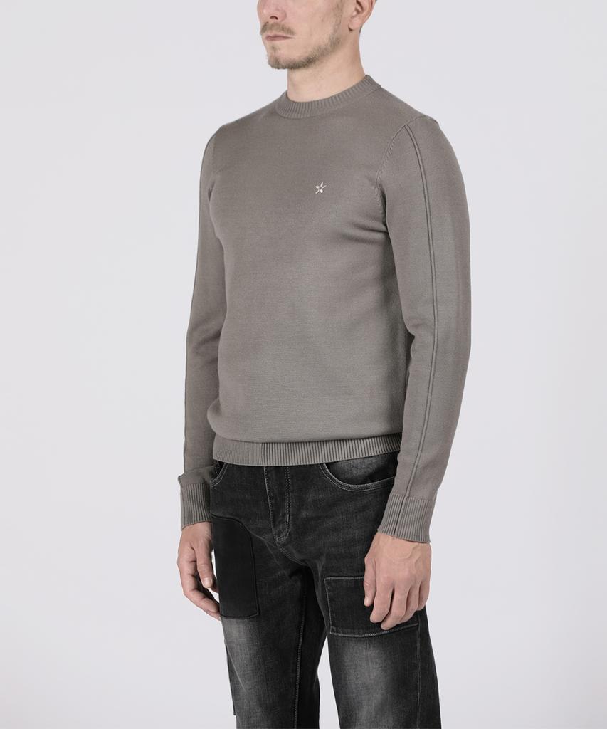 PANICALE Gray Cut-Out Crew Knit