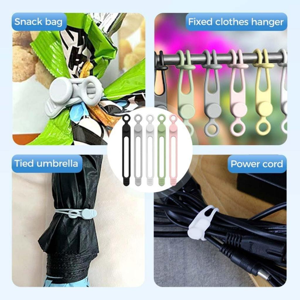 2026 Upgrade Silicone Cable Ties,Cable Management Headphone Organizers,Reusable Cord Management Wire Organizers for Cords,Home Office Travel Gadgets