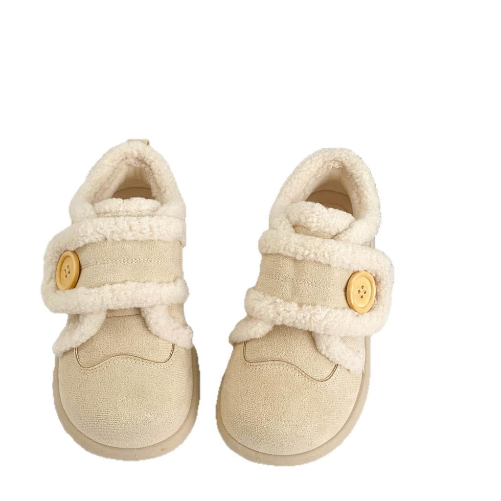 Velcro bread cotton shoes to keep warm in winter, new velvet board shoes, round head snow boots.