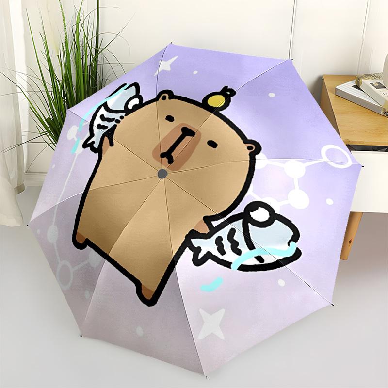 1PC Pisces Capybara Personality Umbrella with 8 Frames, Automatic Open, Durable Frame, Quality Craftsmanship yy250912155