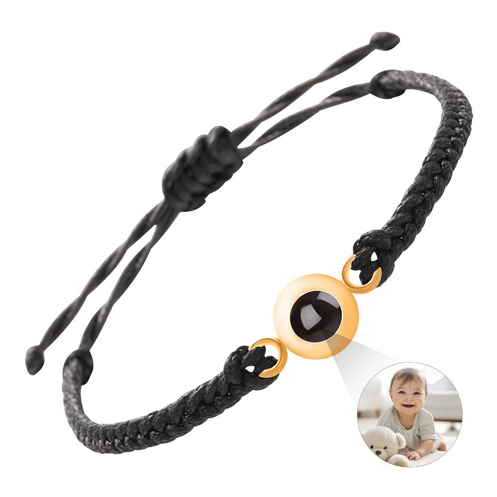 Personalized Photo Bracelets Custom Photo Projection Bracelet Adjustable Projection Picture Bracelet Zircon for Women Man