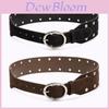 Punk Style Wide Belt For Women With Hollow Decor Pu Material For Casual Outfits