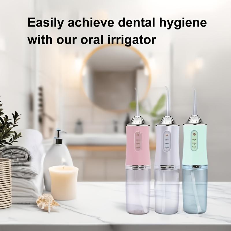 Smart electric water flosser with precise pressure control and360°Rotating nozzle for deep cleaning of teeth and gums, with replaceable heads USB