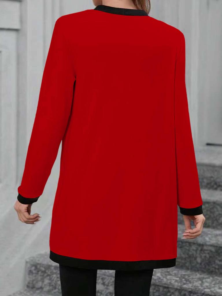 2025 Women's Fashion Color Block Patchwork Single-Breasted Top