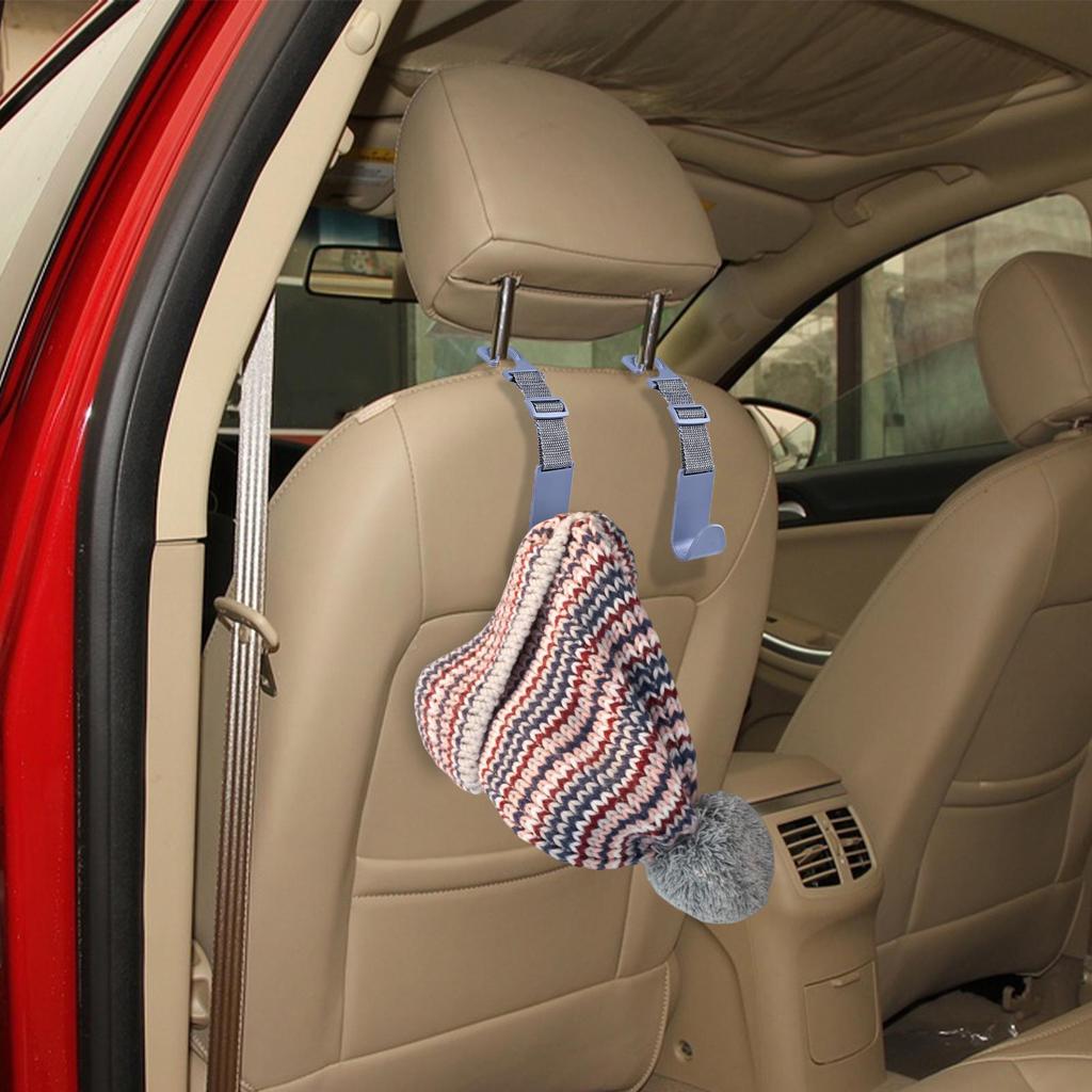 Car Headrest Hook Storage Hooks for Car Seat Headrest 4 Pieces Organization and Storage Adjustable Bag Hanger for Coats Handbag