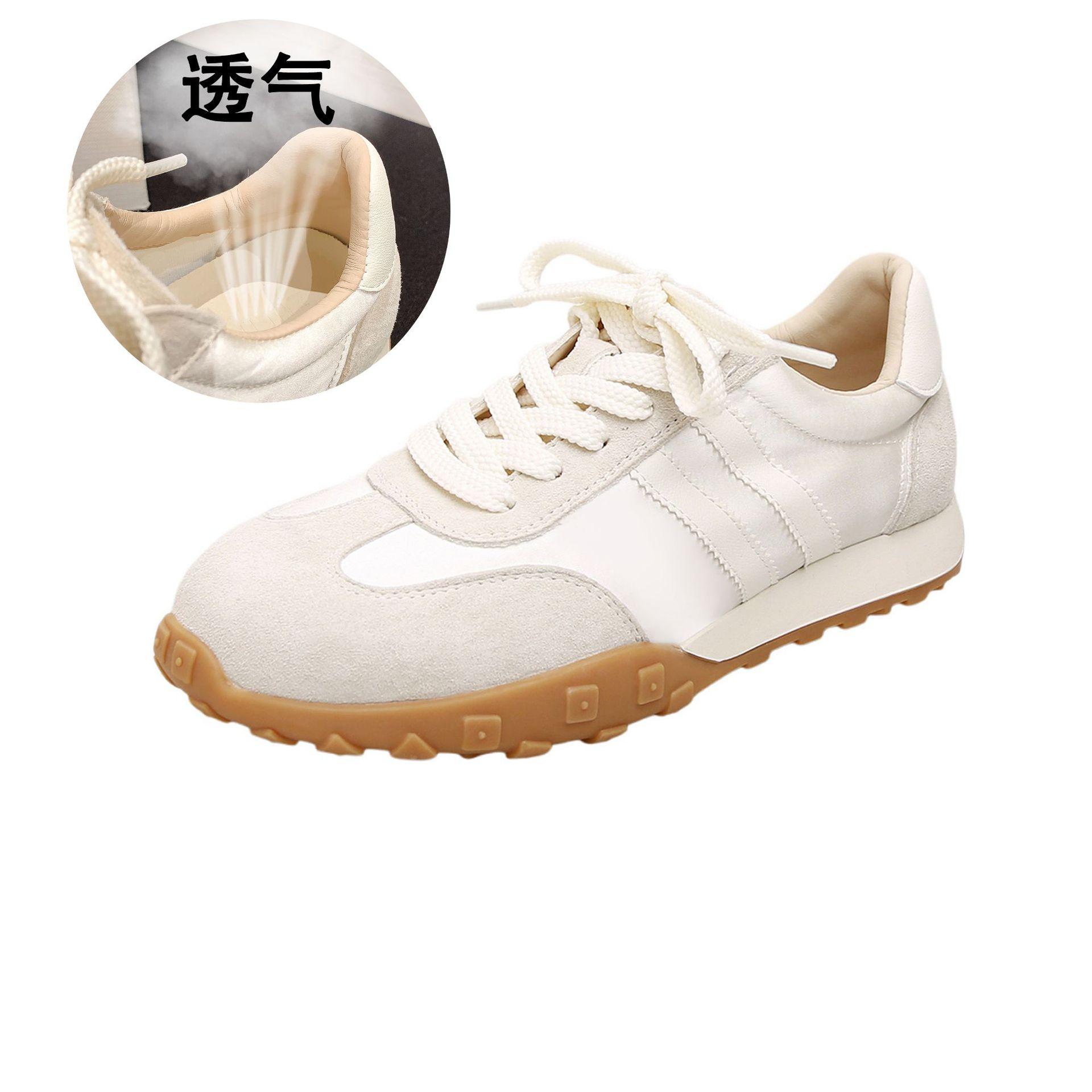 

[sheii Su Yinyin]~ Cowhide version color matching retro platform casual sports shoes women s German training shoes Forrest Gump shoes women 40