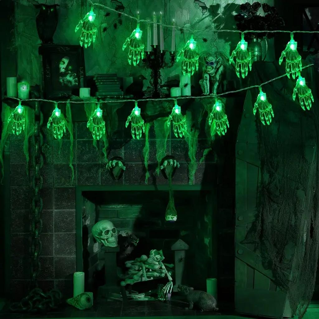 1 Stück Spukhand LED Lichterkette Batteriebetrieben Farbe Geisterhand Licht Für Zuhause Innen Außen Terrasse Party Halloween Deko