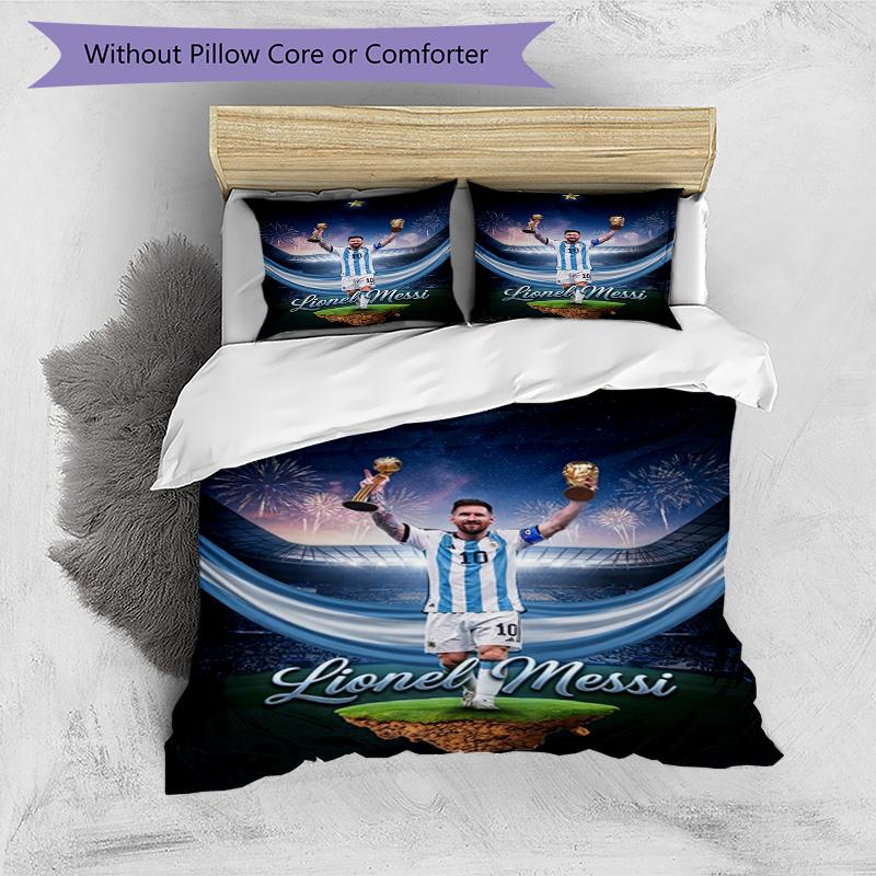 Messi Lionel Messi World Cup Champion Personalized Name Bedding Set,Premium Bed Linen for Bedroom Home Decoration,Perfect Collectible Gift for Messi F