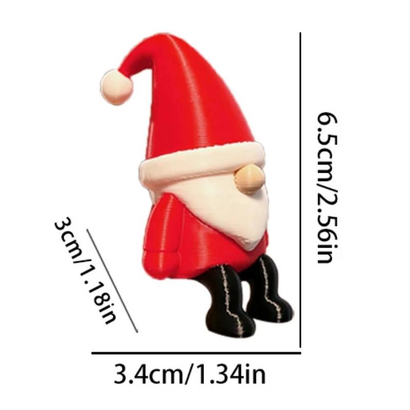 2Pcs Cute Sitting Christmas Decoration Christmas Santa Claus Figurines For Shelf Mantel Table Desk Home Office Holiday Decor