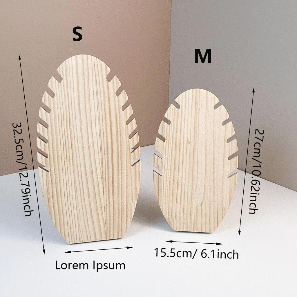 1pc Wooden Jewelry Display Holder Stand  Leaf Shape Chain Organizer Adjustable Length Necklace Bracelet Easel With Jewelry Show