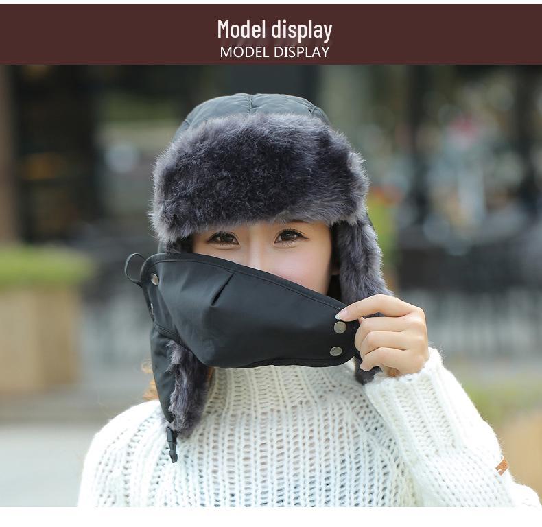 Unisex Thickened Lei Feng Hat with Mask: Winter Ski, Ear Protection, Waterproof, Warm & Versatile