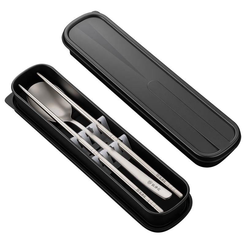 

Titanium Portable Chopsticks and Spoon Set
