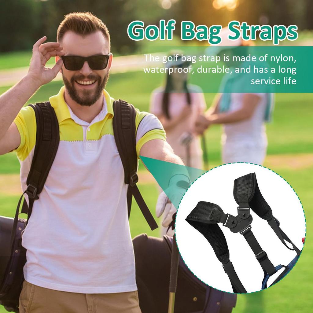 1ks přenosný golfový dvojitý ramenní popruh náhradní popruh na golfovou tašku pohodlný nastavitelný ramenní popruh golfová taška příslušenství sportovní