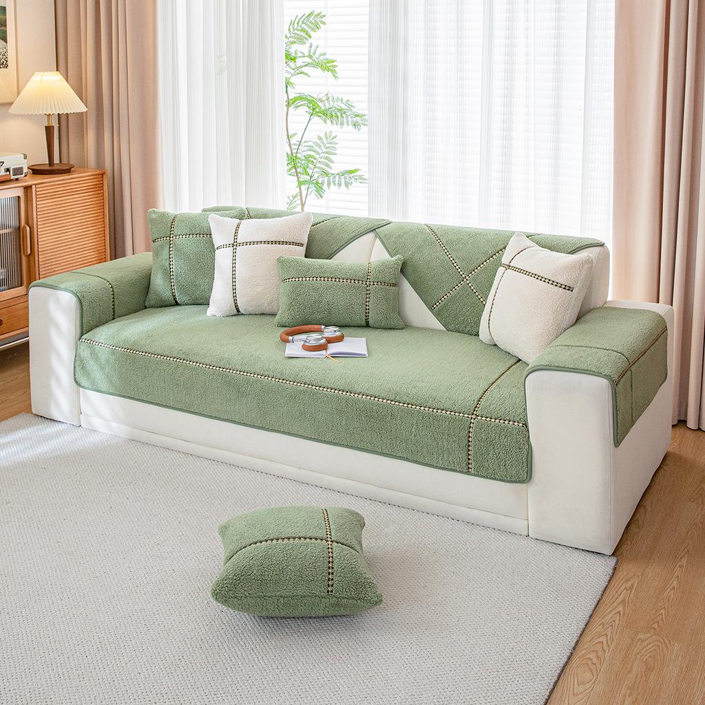 Nordic zagęścić pluszowa narzuta na sofę zimowa miękka ciepła Sofa ręcznik antypoślizgowe w kształcie litery L uniwersalne pokrowce na kanapę do salonu dekoracja sofy