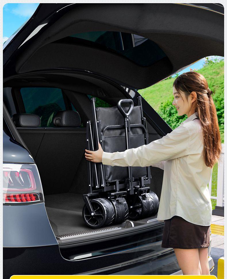 Foldable Outdoor Camping Cart - Portable Trolley for Travel and Picnic Essentials