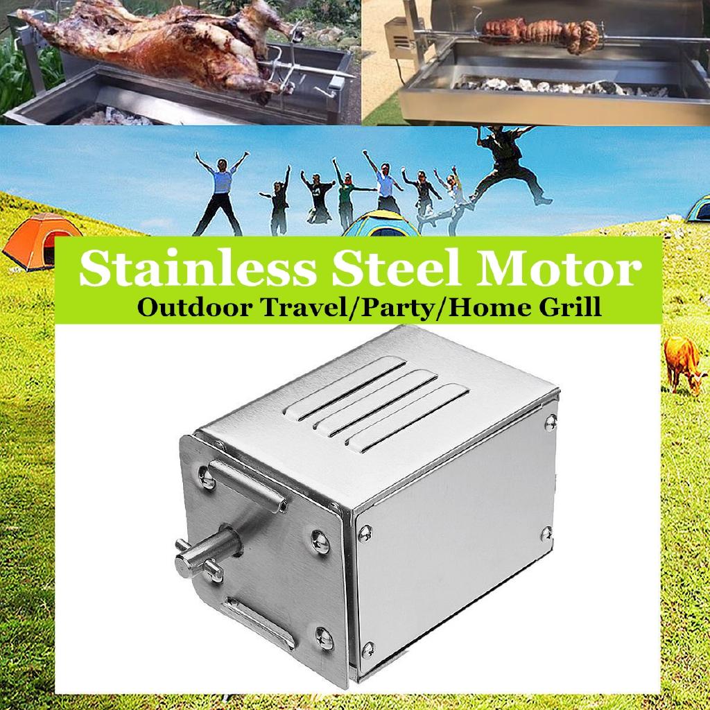 70 kg 15 W Träkol BBQ Grill Utomhus Stek Lamm Get Kyckling Spit Grillspett Matlagning Elmotor Rostfritt stål