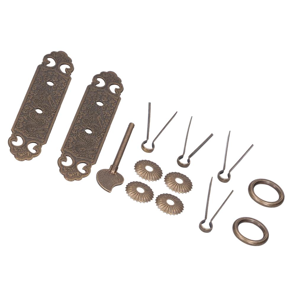 Door Handle Antique Brass Exquisite Pattern Straight Bar Handle Accessories for Cabinet Wardrobe