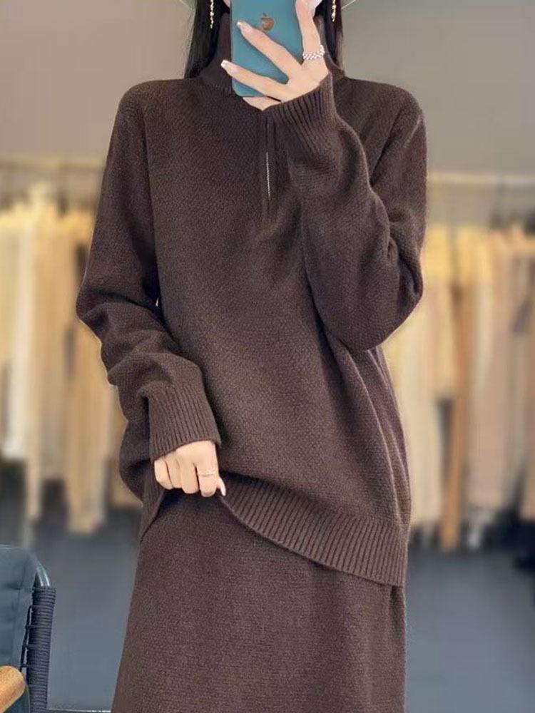Korean Style Women's Wool Suit Skirt Set: Casual, Soft, Autumn/Winter Two-Piece