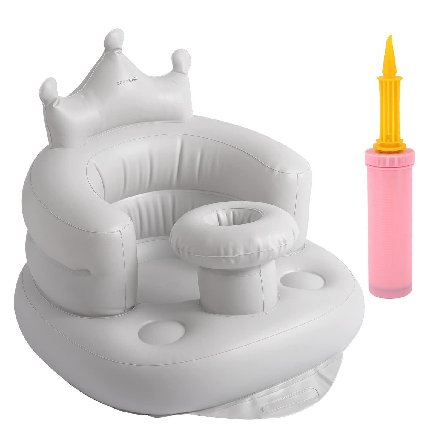 

Ange Smile Crown Baby Bath Baby Bath от 7 месяцев и старше Multi Soft Pressure Hand Pump Серый стул, стул, вверх, сидя, корона, миска, спинка, вкладка, серый