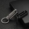 KeyUnity KM11 Titanium Key Holder Belt Clip with Sandblasted Double-Sided Carabiner, Men's Medium, (PVD Black)