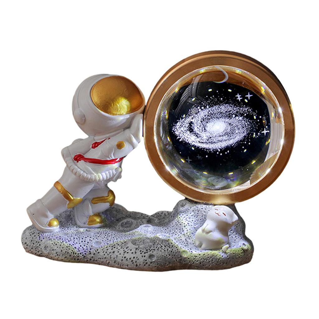 3D Glass Ball Night Light Bedside Lamp Degree Rotating Table for Crafts Kids