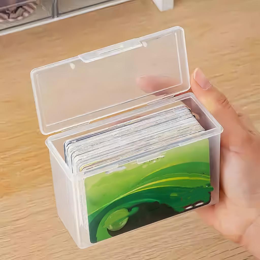 Card storage box, with 5 small boxes and 1 long box, desktop card organization box, durable storage box