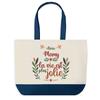 Tote Bag - PLANETEE - Shopping Bag « My Life Is More Beautiful » - Cotton - 40 X 45 Cm - Blue Bottom