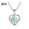 Colorful Stone Pendant Faux Crystal Heart Infinity Necklace Sparkly Rhinestone