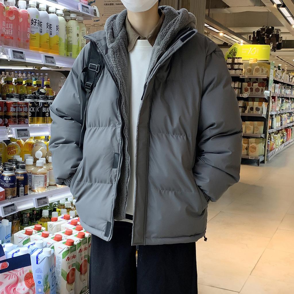 Men's Winter Loose Thickened Warm Fleece Cotton-padded Jacket Hooded Cotton-padded Jacket