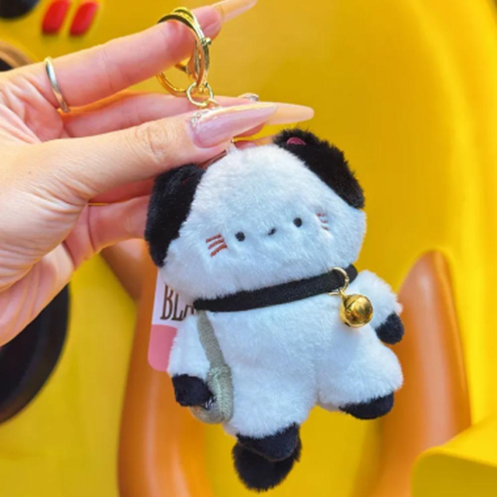 Travel Kitten Cat Plush Keyring Scarf Plush Cat Doll Keychain Plush Cat Bag Pendant  Couple Gift