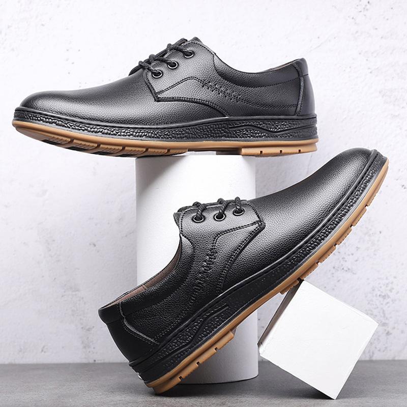 Модная кожаная обувь Весенняя мужская обувь Мужская деловая повседневная обувь — фото 5