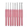 8pc/set Soft Pink Handle Crochet Hook Set- Aluminum Hook-Size 2.5mm-6mm-DIY Knitting Crafting & Single-pointed Weaving Hooks