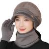 Rabbit Fur Knitted Woolen Hat for Women In Autumn and Winter  Versatile Winter Warm Hat for Mothers  Middle Aged and Elderly Ear Protective Caps