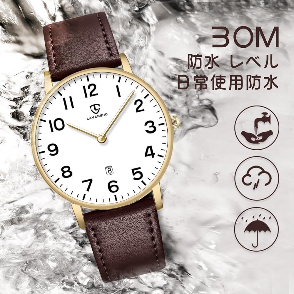 Men's Simple Stylish Slim Casual Watch Analog Quartz Waterproof Date Display Fashion Timepiece