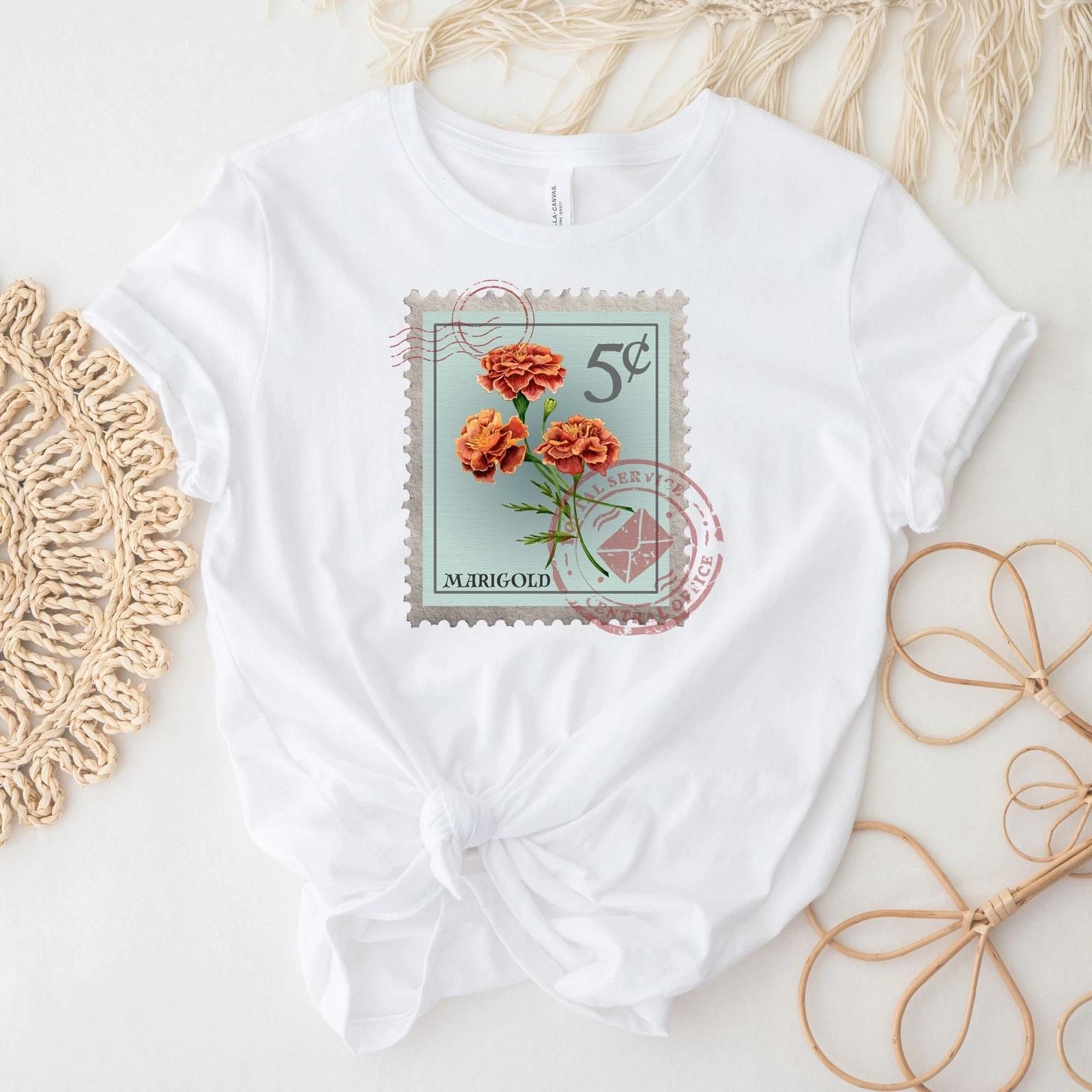 October Birth Month Flower Shirt, Marigold S