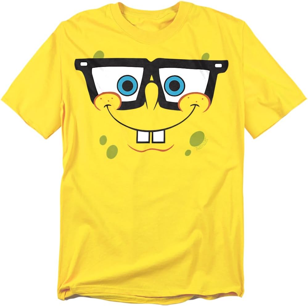 

Spongebob Nerd Face Unisex Adult T Shirt, Yellow S разноцветный