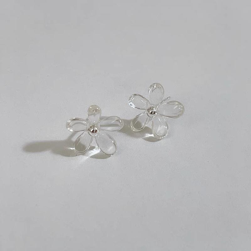Transparent Geometric Earrings Made Resin Metal Combined Fashionable Luxurious Trendy Design Earrings Women's Parties Jewelry