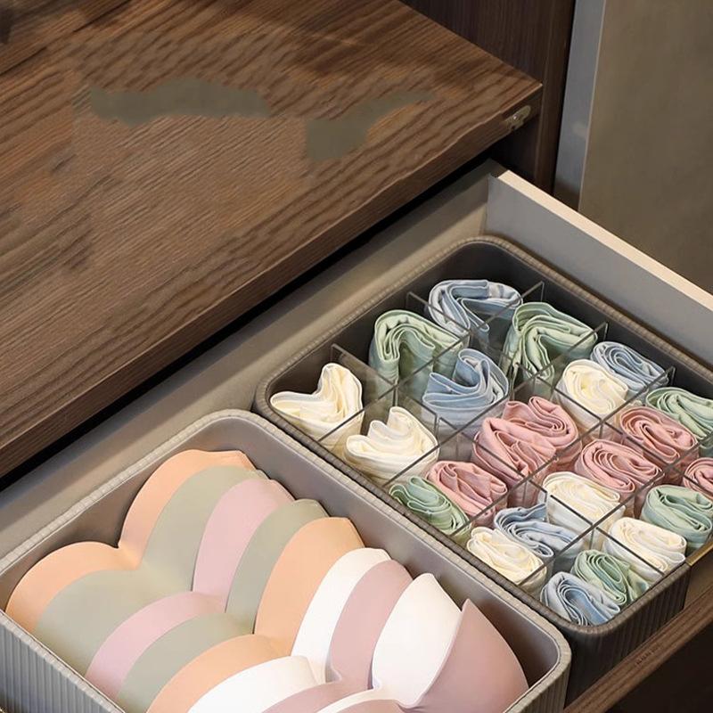 Storage Box Large Capacity Socks Shorts Divided Sorting Artifact 3-in-1 Storage Box