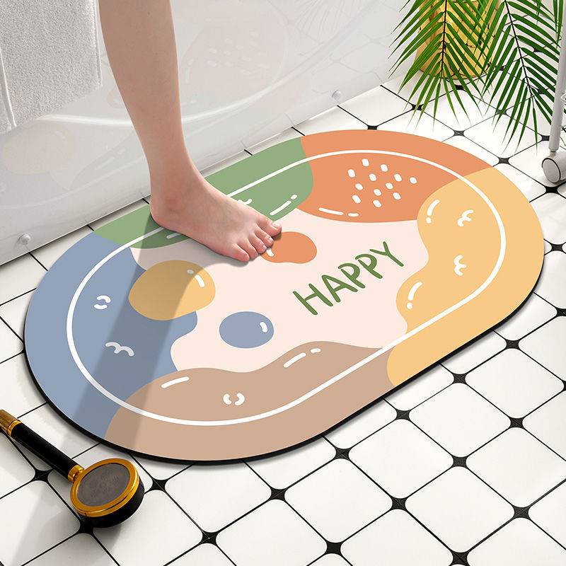 

Диатомовая грязь ванная комната быстросохнущий впитывающий коврик для пола туалет туалетная дверь коврик нескользящая подставка для ног 40cmx60cm