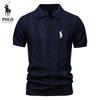 Zomer Nieuw Geborduurd Heren Poloshirt Gestreept Hol Kortmouwige Trui Poloshirt Heren