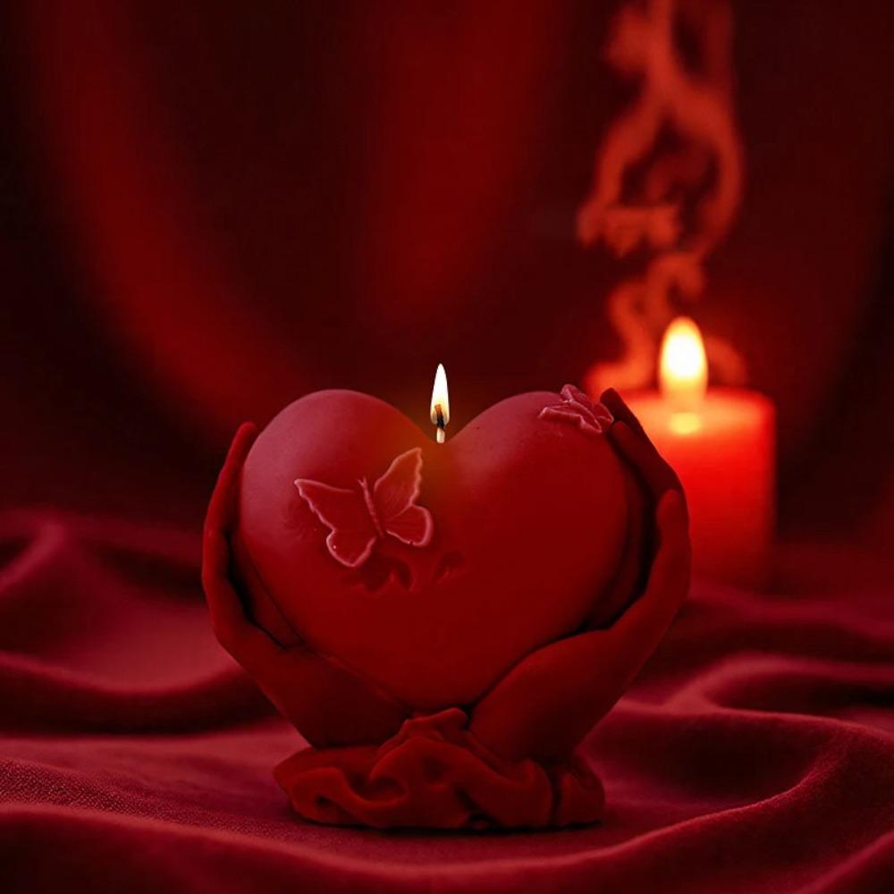 Heart Shape Butterfly Candle Mold Silicone Love Candle Mold Valentine's Day Mold  Anniversary