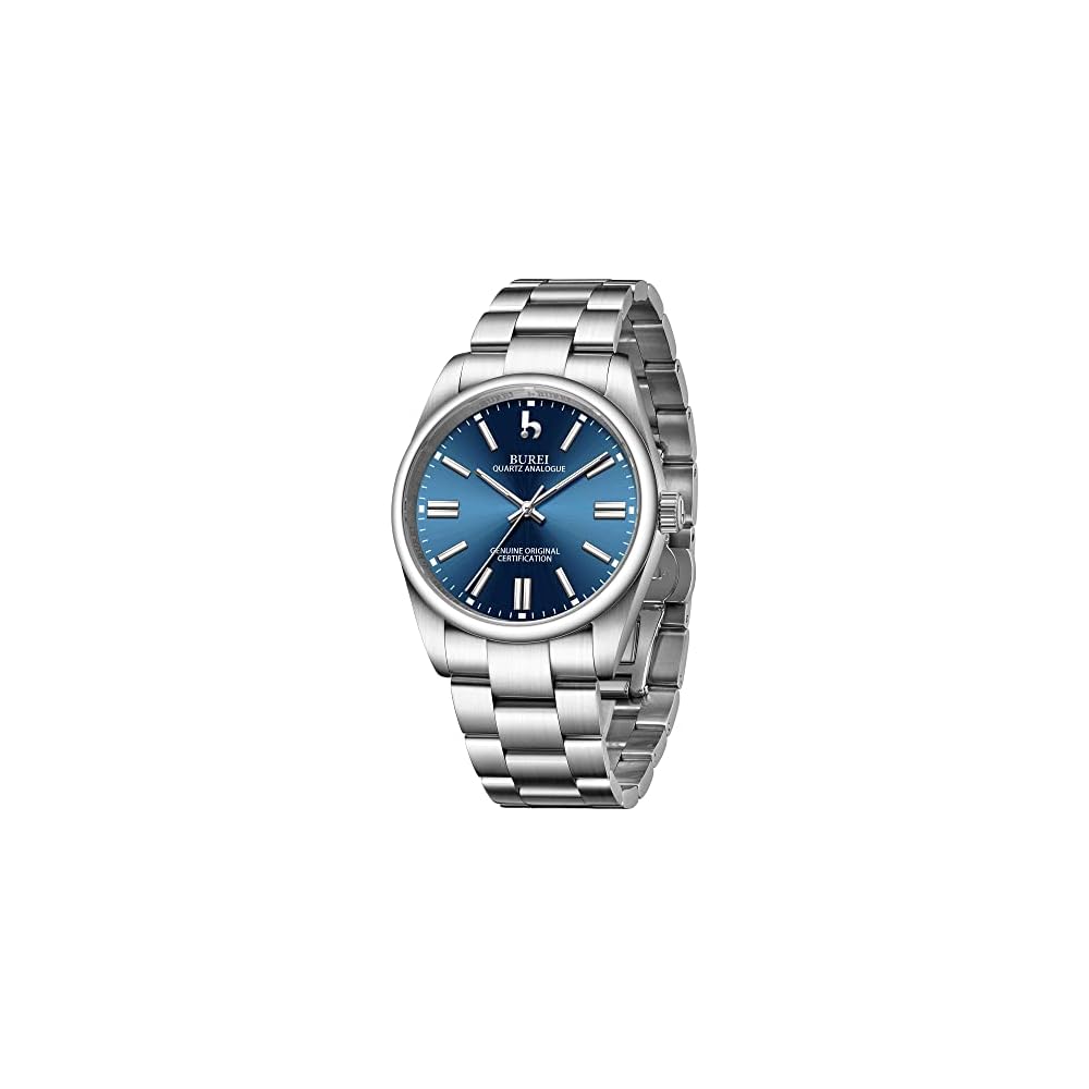 BUREI Men s Analog Quartz Watch Waterproof Luxury Brand Wristwatch