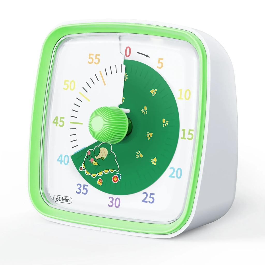 Visual Timer with Night Light, 60-Minute Countdown Timer for Kids and Adults, Silent Classroom Timer for Home, School