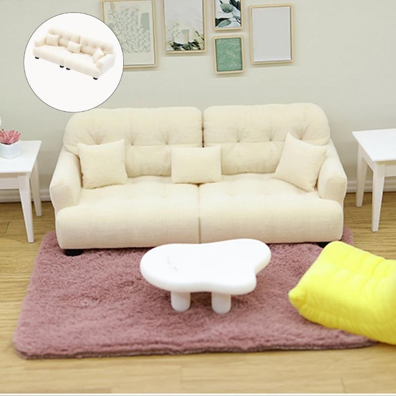 1/20 1/25 1/30 Scale Miniature Sofa Model Figure With Pillow Cushion For Doll House Enthusiasts And Craft Model Project