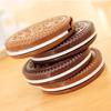 Cute Chocolate Sandwich Folding Biscuit Shaped Portable Makeup Round Mirror