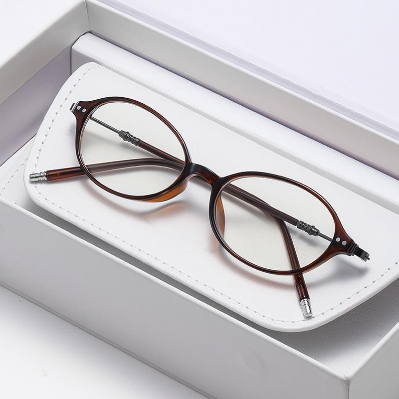 Korean Style Small Oval Frame Anti-Blue Light Reading Glasses Fashionable Women High Definition Comfort No Diopter Eyewear