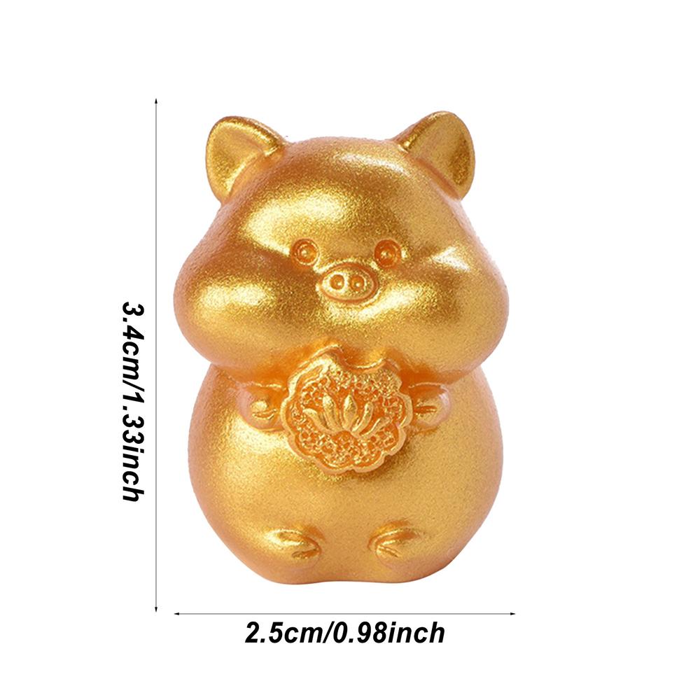 Golden Resin Animal Statue Ornament ChineseZodiac Rat Ox Tiger Rabbit Dragon Snake HorseSheep Monkey Chicken Dog Pig Desk Decor