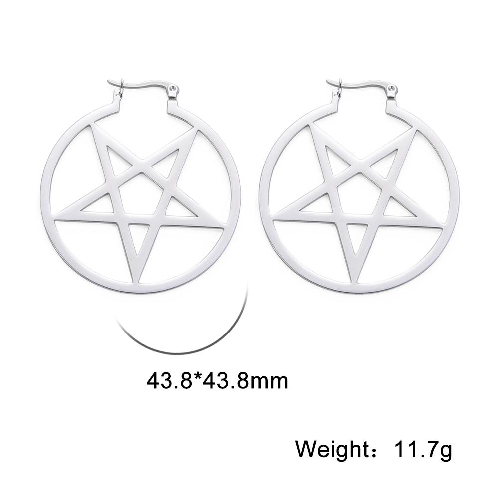 Xiaomi Skyrim Stainless Steel Pentagram Hoop Earrings for Women Gothic Witchy Star Dangle Earrings 2026 Trend Amulet Jewelry